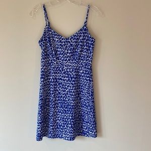 Blue pattern spaghetti straps sundress